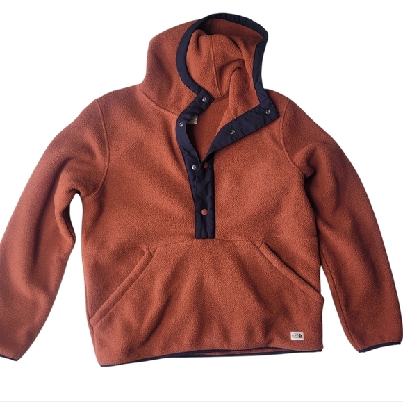 The North Face carbondale ½ snap Rust Fleece Jacket Medium - Picture 2 of 10
